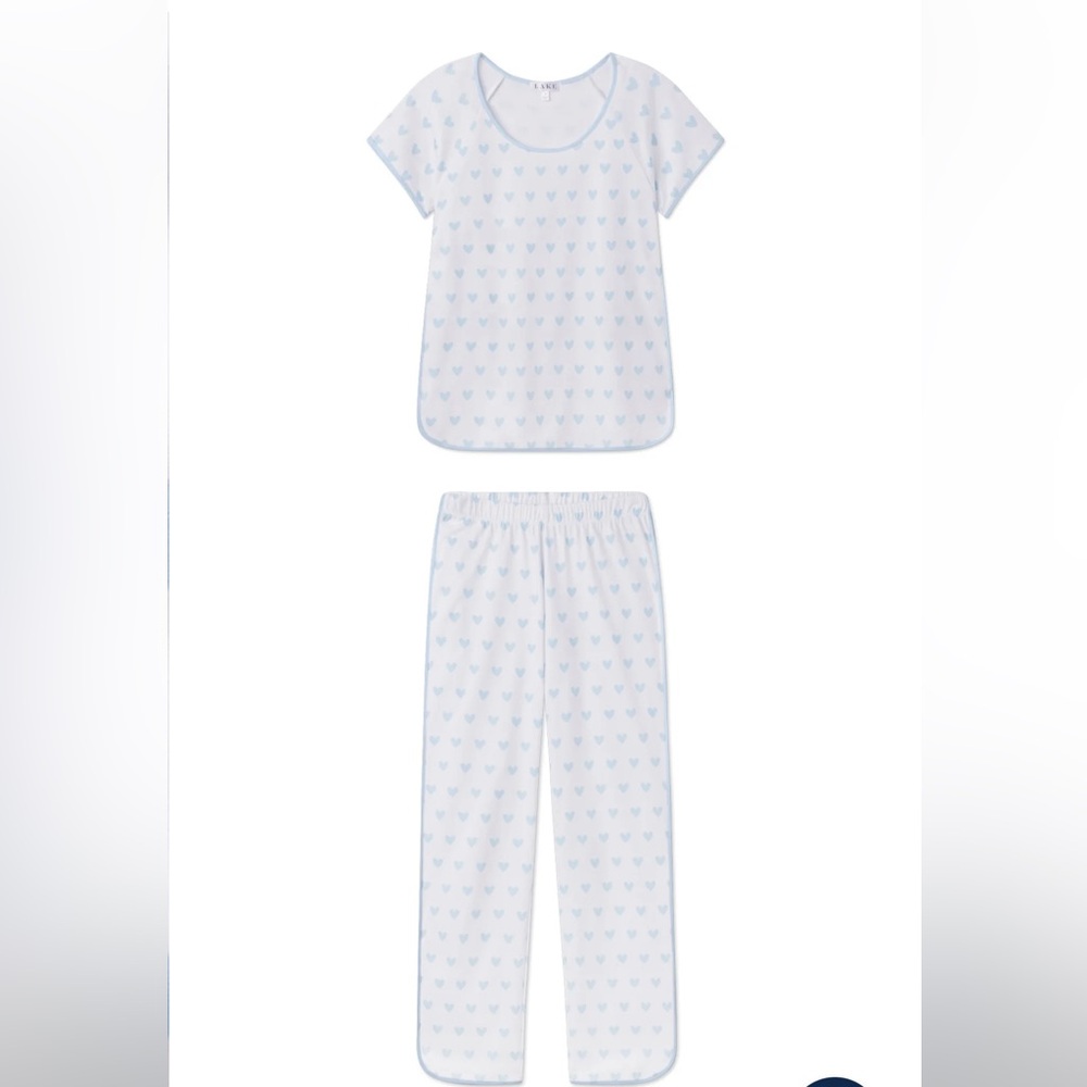 Lake pajamas - blue heart set